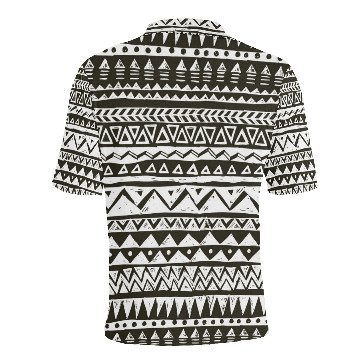Hand draw Tribal Aztec Men Polo Shirt