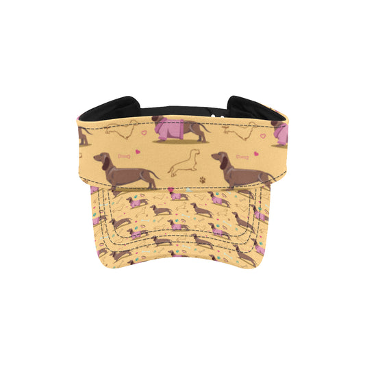 Dachshund Pattern Print Design 07 Unisex Sun Visor