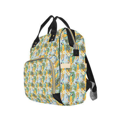 Parrot Pattern Print Design A04 Diaper Bag Backpack