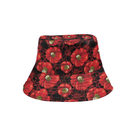 Camellia Pattern Print Design CM06 Unisex Bucket Hat