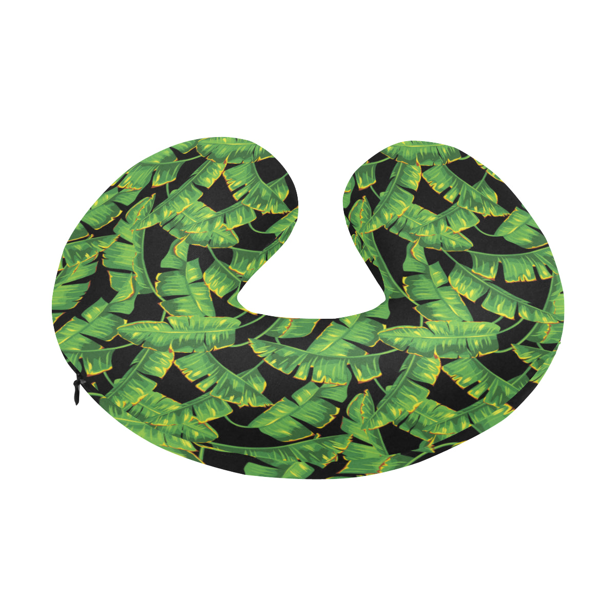 Banana Leaf Pattern Print Design 03 U-Shaped Travel Neck Pillow