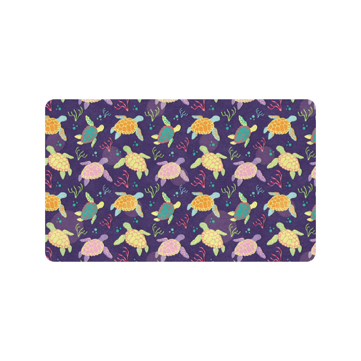 Sea Turtle Color Smile Rubber Doormat