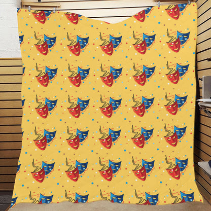 Acting Mask Pattern Print Design 02 Premium Quilt