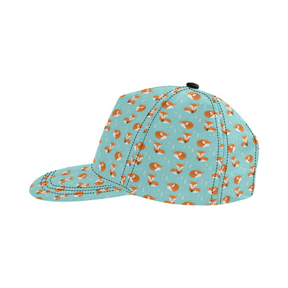 Fox Design Snow Print Pattern Snapback Cap