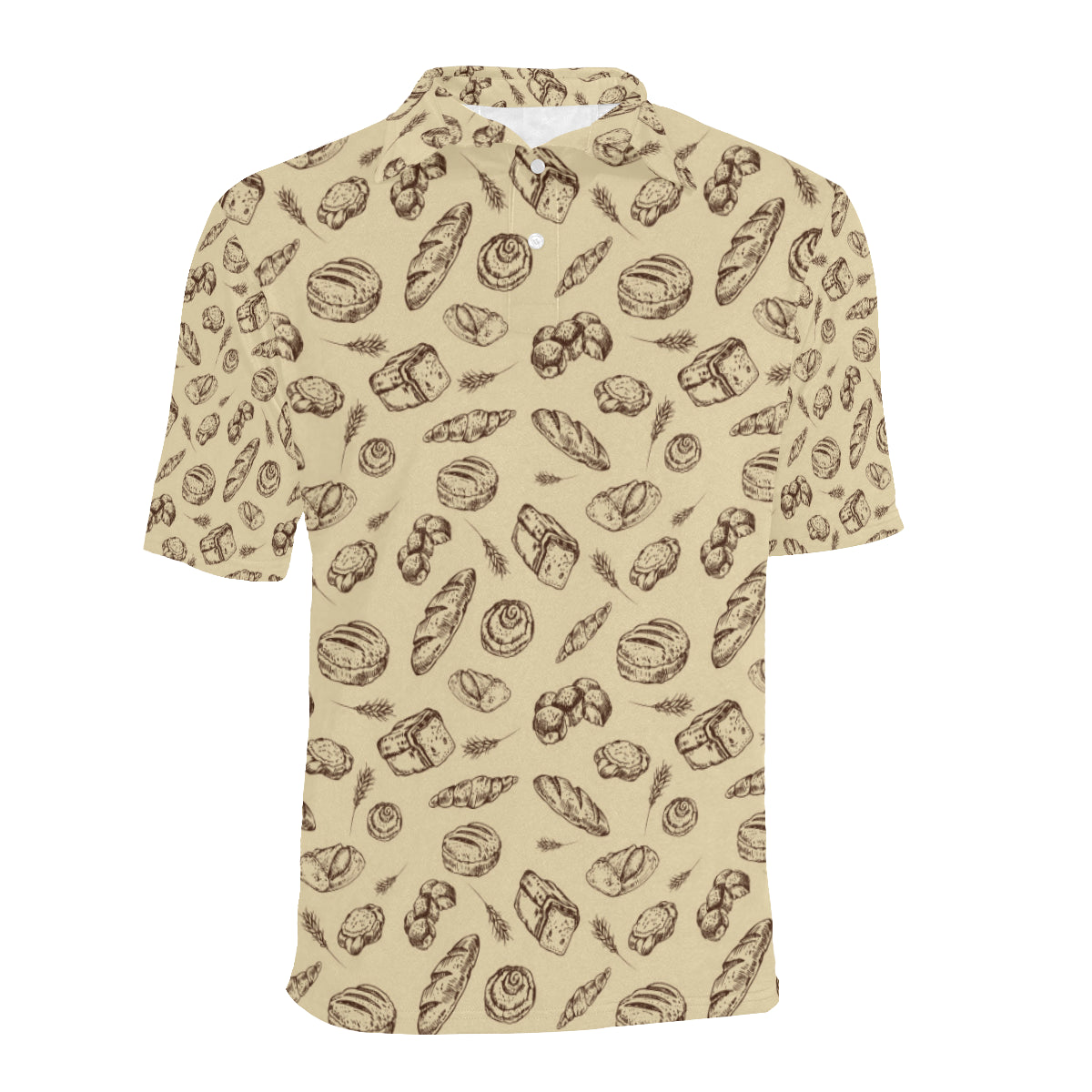 Bread Pattern Print Design 04 Men Polo Shirt