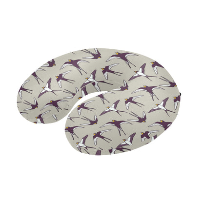 Swallow Bird Pattern Print Design 03 U-Shaped Travel Neck Pillow