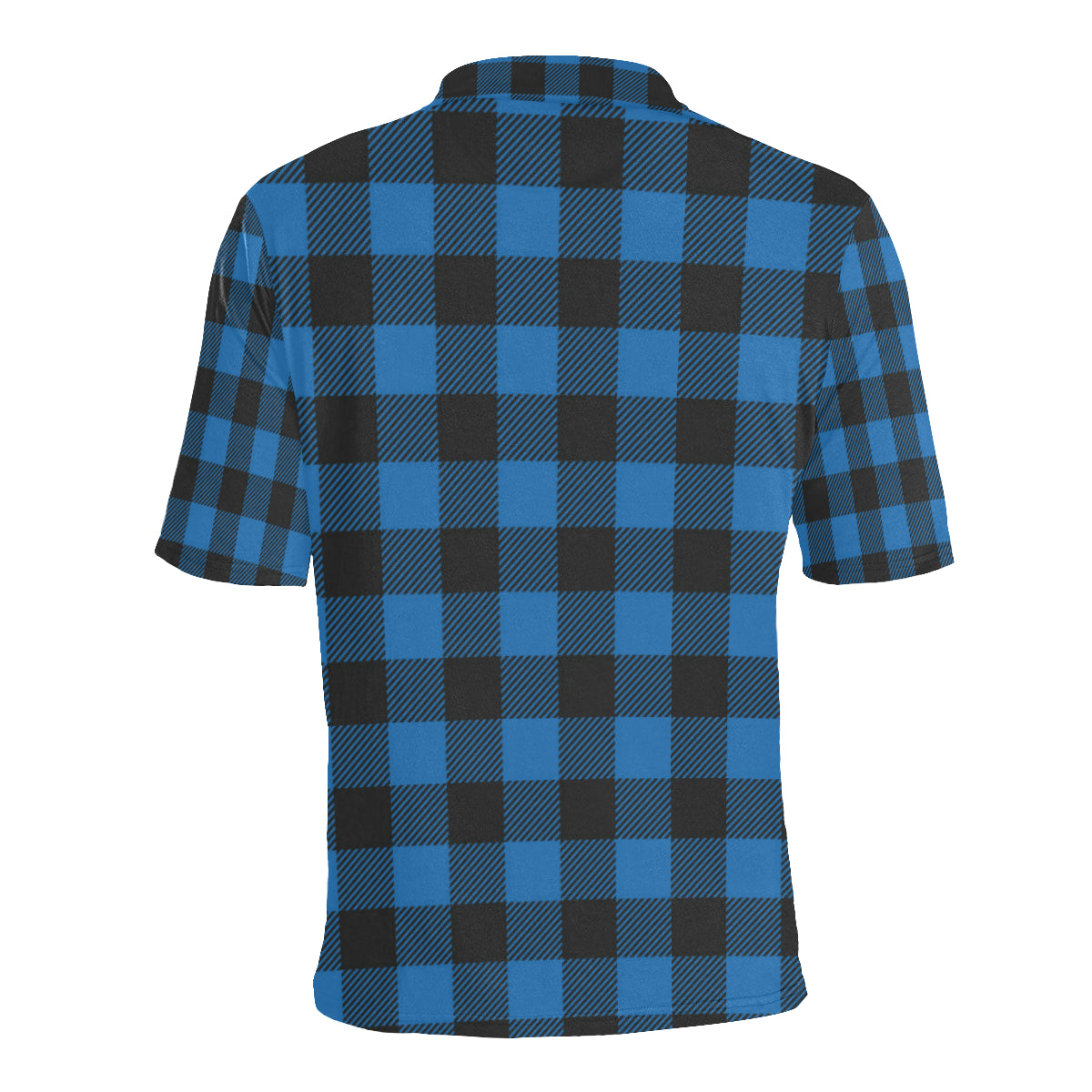 Buffalo check Blue Pattern Print Design 03 Men Polo Shirt
