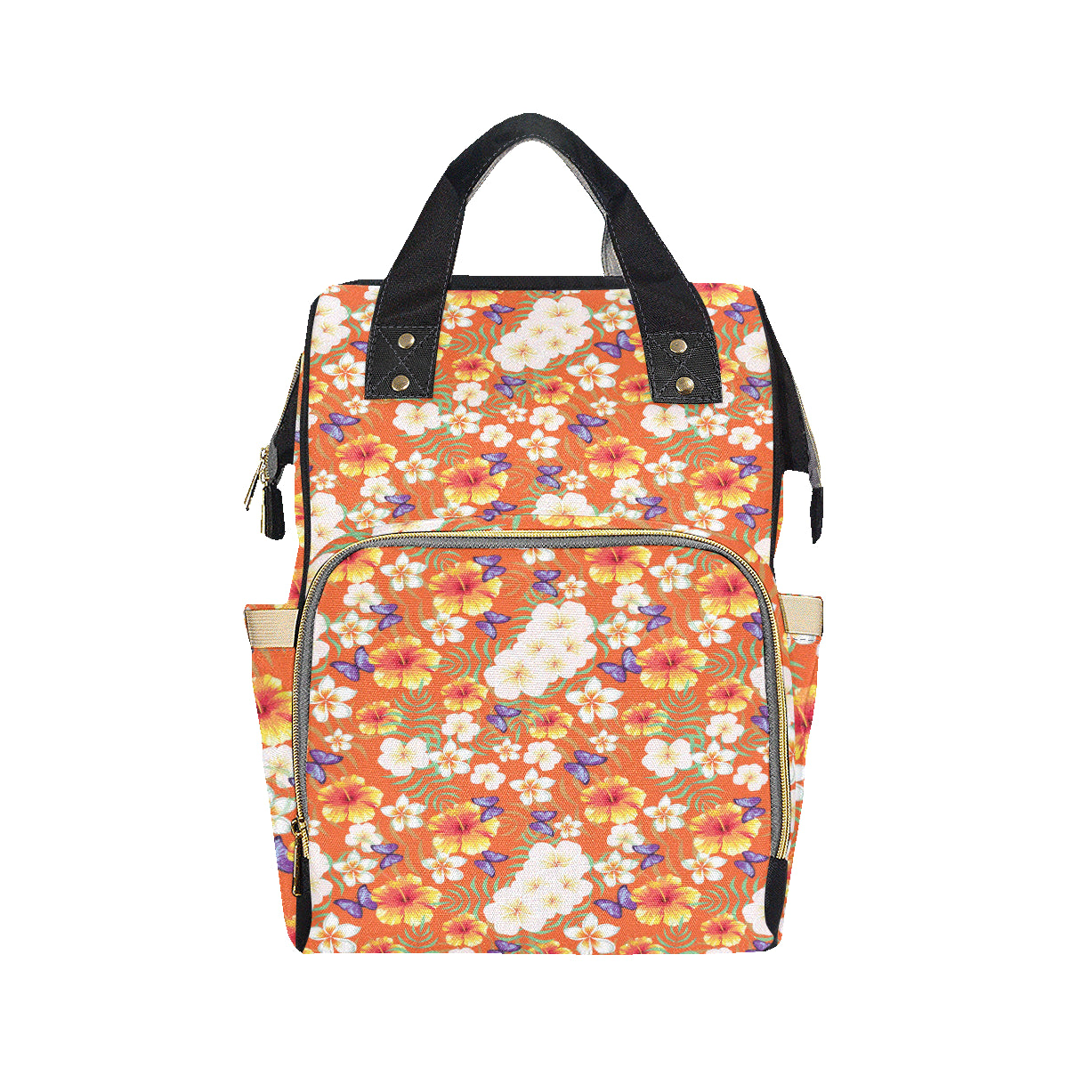 Tropical Flower Pattern Print Design TF027 Diaper Bag Backpack