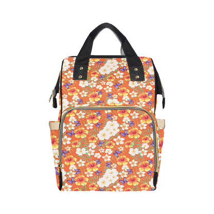 Tropical Flower Pattern Print Design TF027 Diaper Bag Backpack