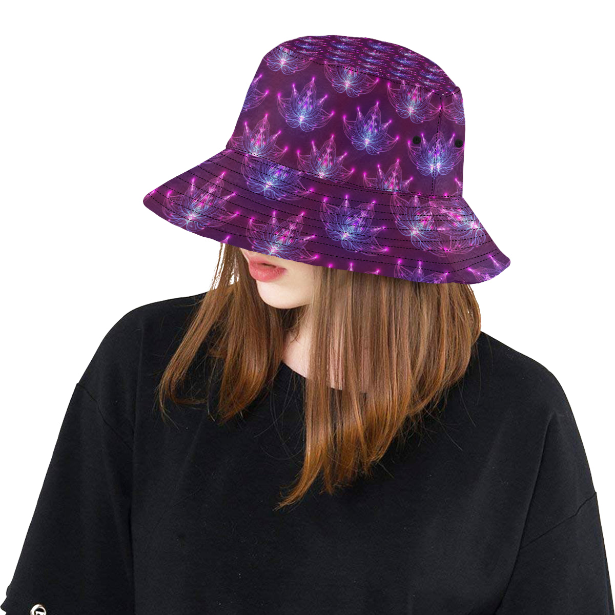lotus Pattern Print Design LO01 Unisex Bucket Hat