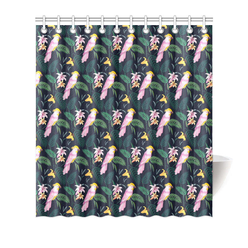 Cockatoo Pattern Print Design 03 Shower Curtain