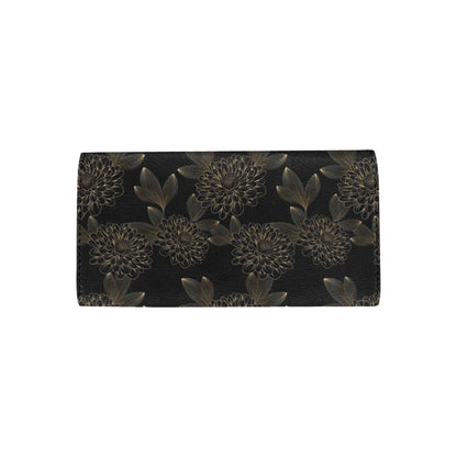 Dahlia Pattern Print Design DH04 Women's Trifold Wallet
