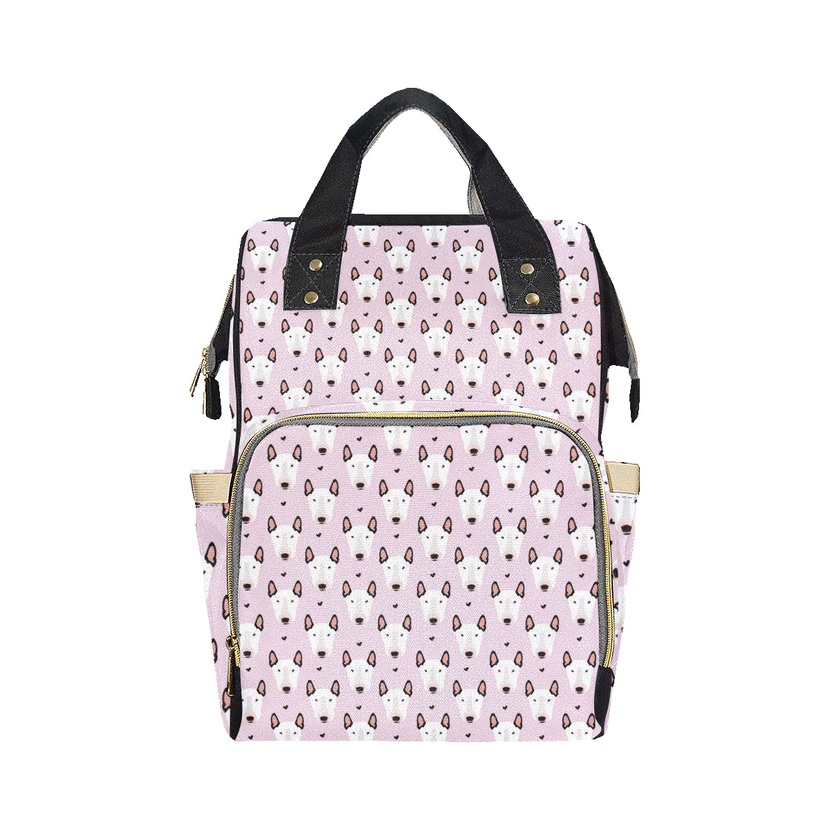Bull Terrier Pink Print Pattern Diaper Bag Backpack