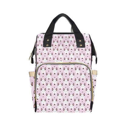 Bull Terrier Pink Print Pattern Diaper Bag Backpack