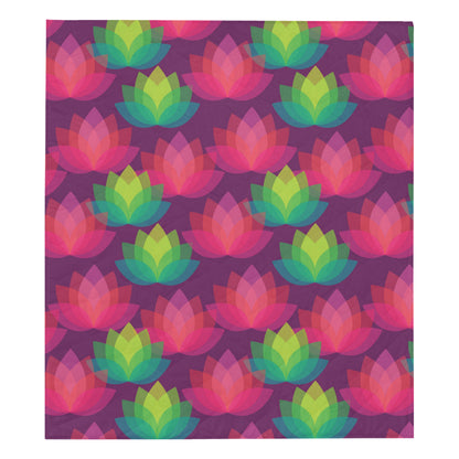 Lotus Pattern Print Design 02 Premium Quilt