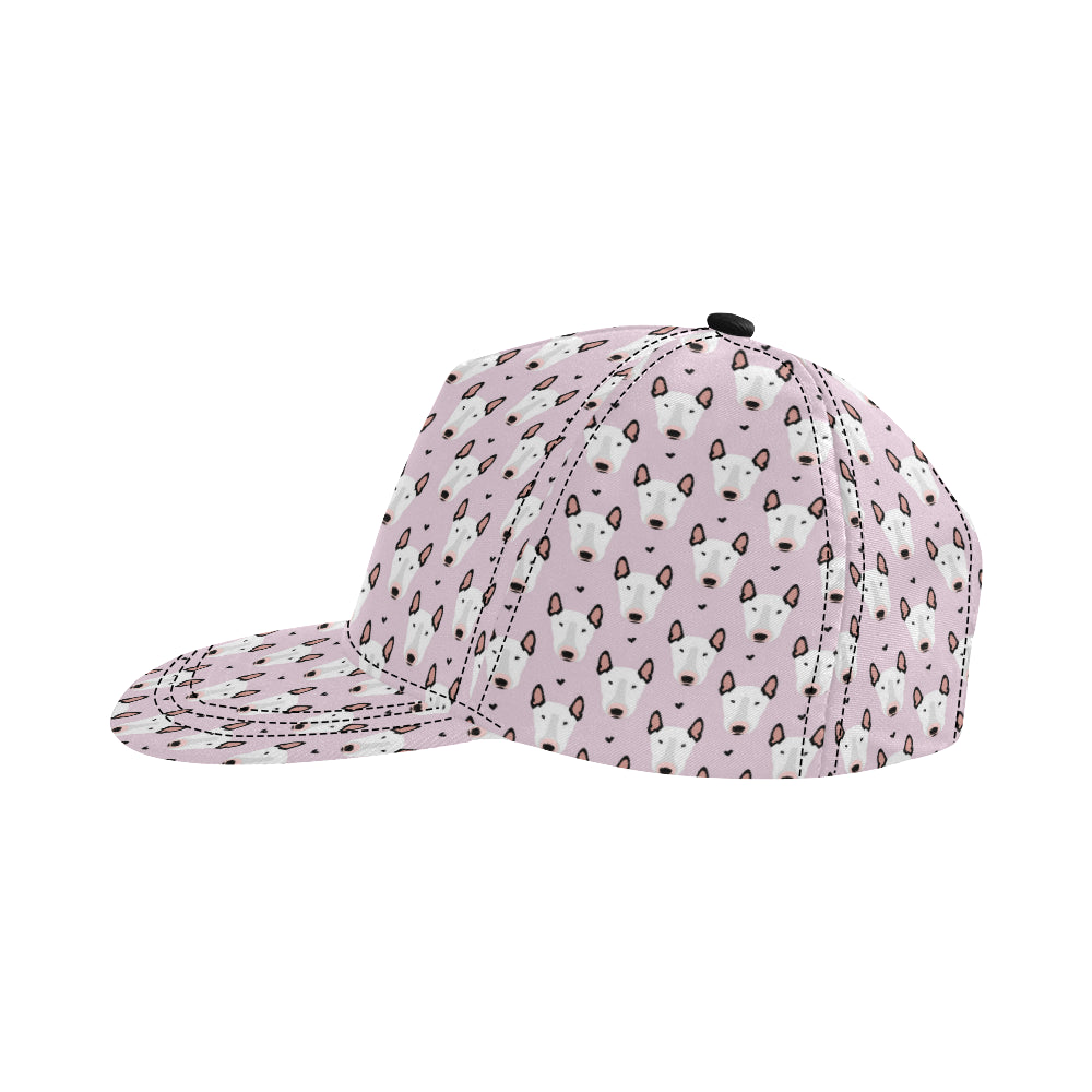 Bull Terrier Pink Print Pattern Snapback Cap