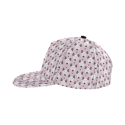 Bull Terrier Pink Print Pattern Snapback Cap