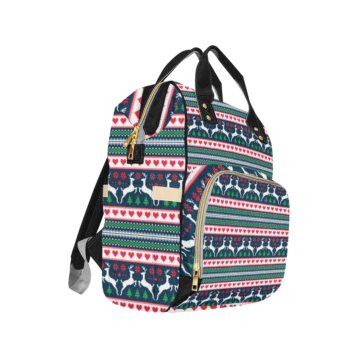 Reindeer Pattern Print Design 03 Diaper Bag Backpack
