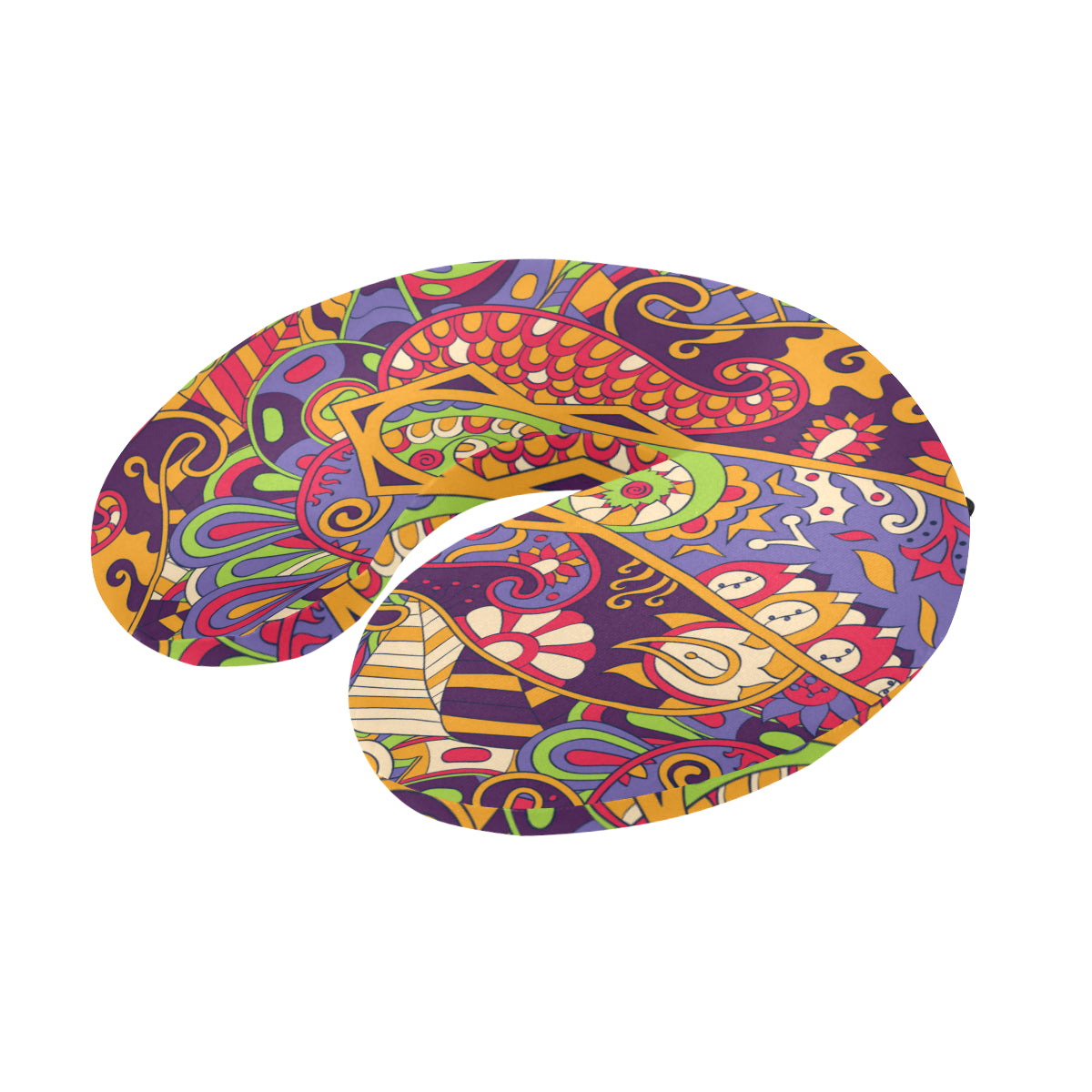 Funky Retro Pattern Print Design A04 U-Shaped Travel Neck Pillow