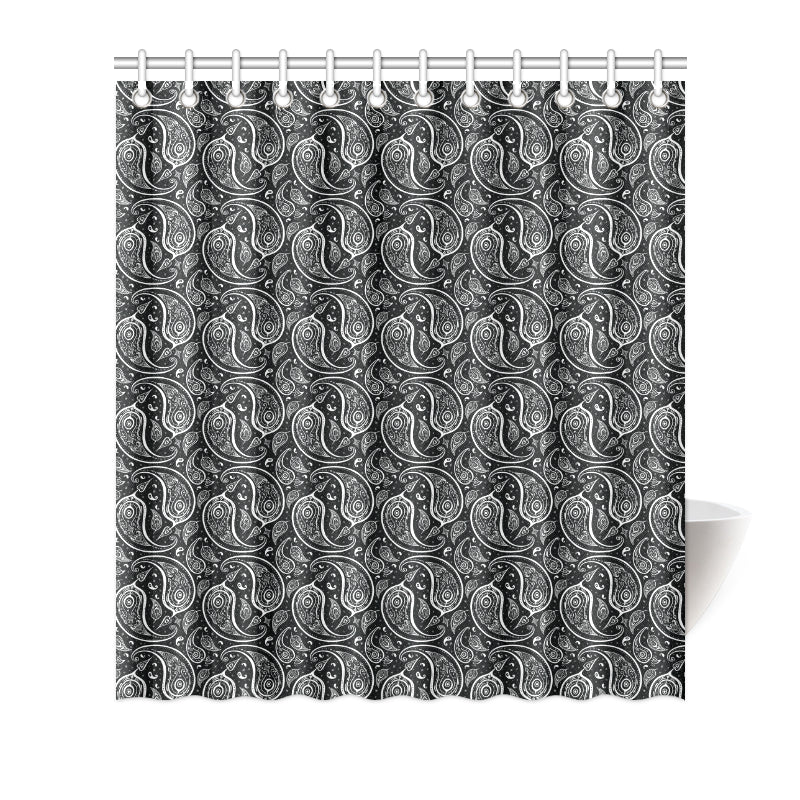 Paisley Black Design Print Shower Curtain