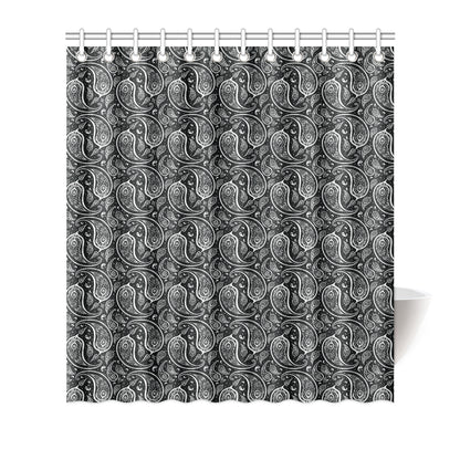 Paisley Black Design Print Shower Curtain