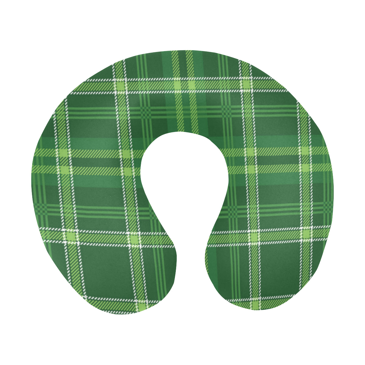 Irish Plaid Pattern Print Design 02 U-Shaped Travel Neck Pillow