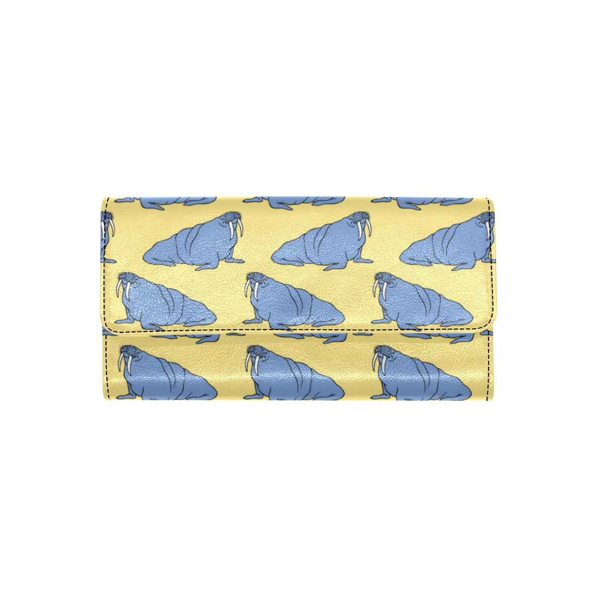 Walrus Pattern Print Design 02 Women's Trifold Wallet