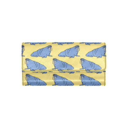 Walrus Pattern Print Design 02 Women's Trifold Wallet
