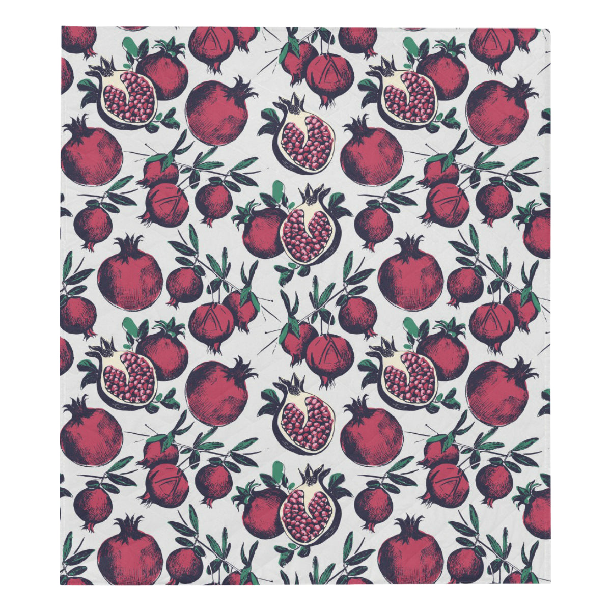 Pomegranate Pattern Print Design PG01 Premium Quilt