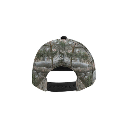 Camo Realistic Tree Forest Pattern Snapback Cap