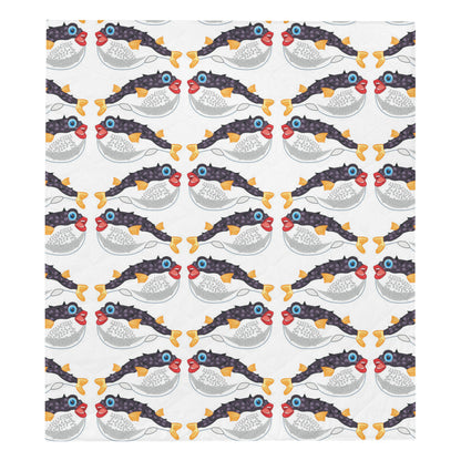 Fugu Pattern Print Design 03 Premium Quilt