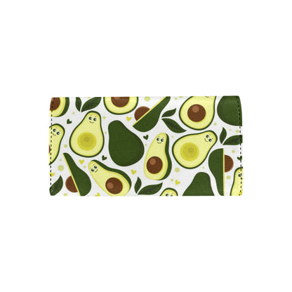 Avocado Pattern Print Design AC06 Women's Trifold Wallet