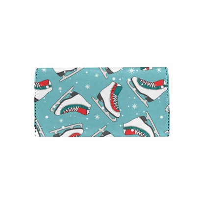 Ice Skate Pattern Print Design 03 Women's Trifold Wallet