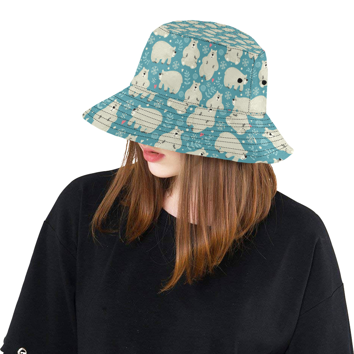 Bear Pattern Print Design BE04 Unisex Bucket Hat