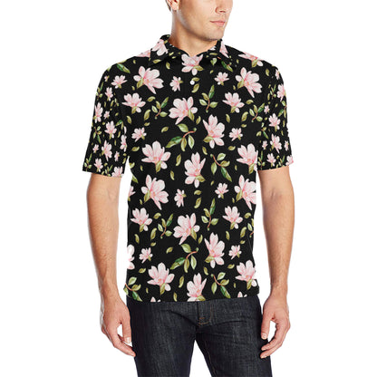 Magnolia Pattern Print Design MAG01 Men Polo Shirt