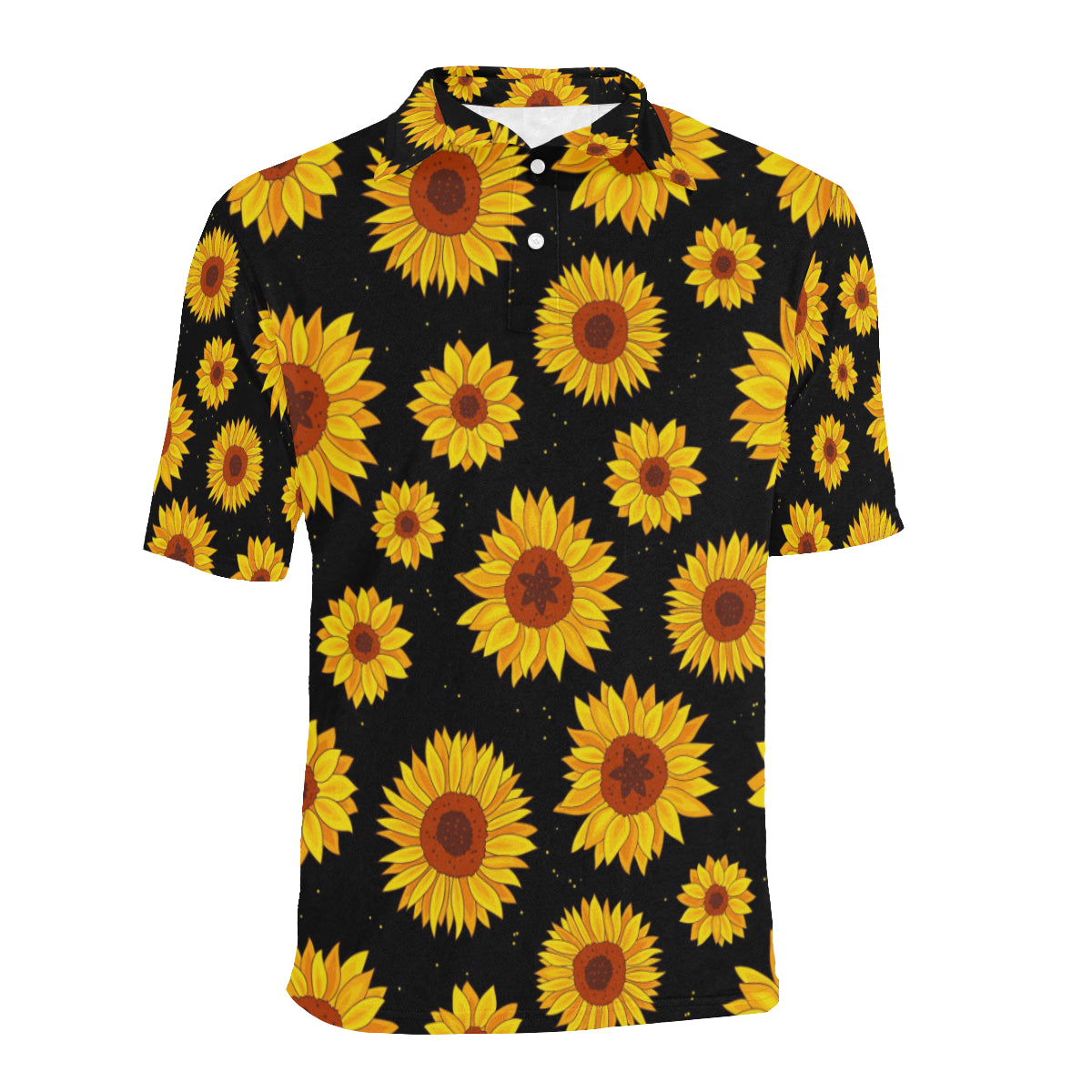 Sunflower Pattern Print Design SF09 Men Polo Shirt