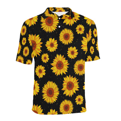 Sunflower Pattern Print Design SF09 Men Polo Shirt