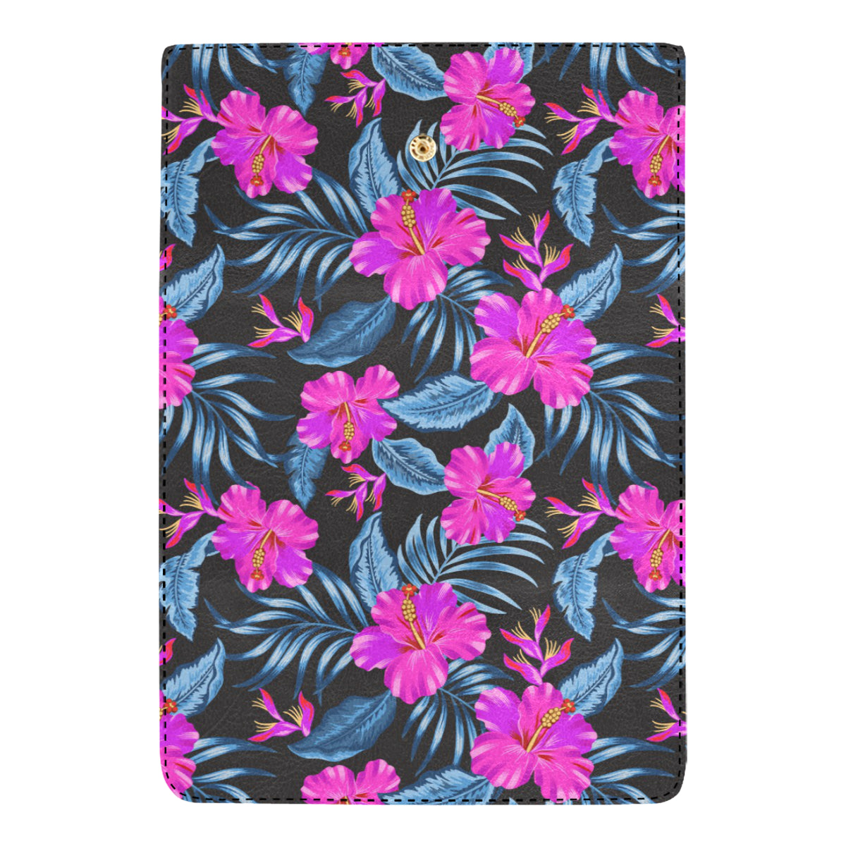 Neon Pink Hibiscus Pattern Print Design HB015 Women's Trifold Wallet