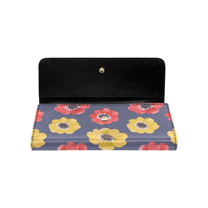 Anemone Pattern Print Design AM010 Women's Trifold Wallet