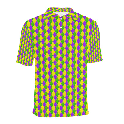 Mardi Gras Pattern Print Design 01 Men Polo Shirt