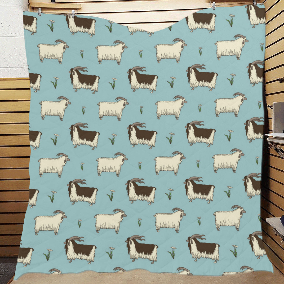 Goat Pattern Print Design 02 Premium Quilt