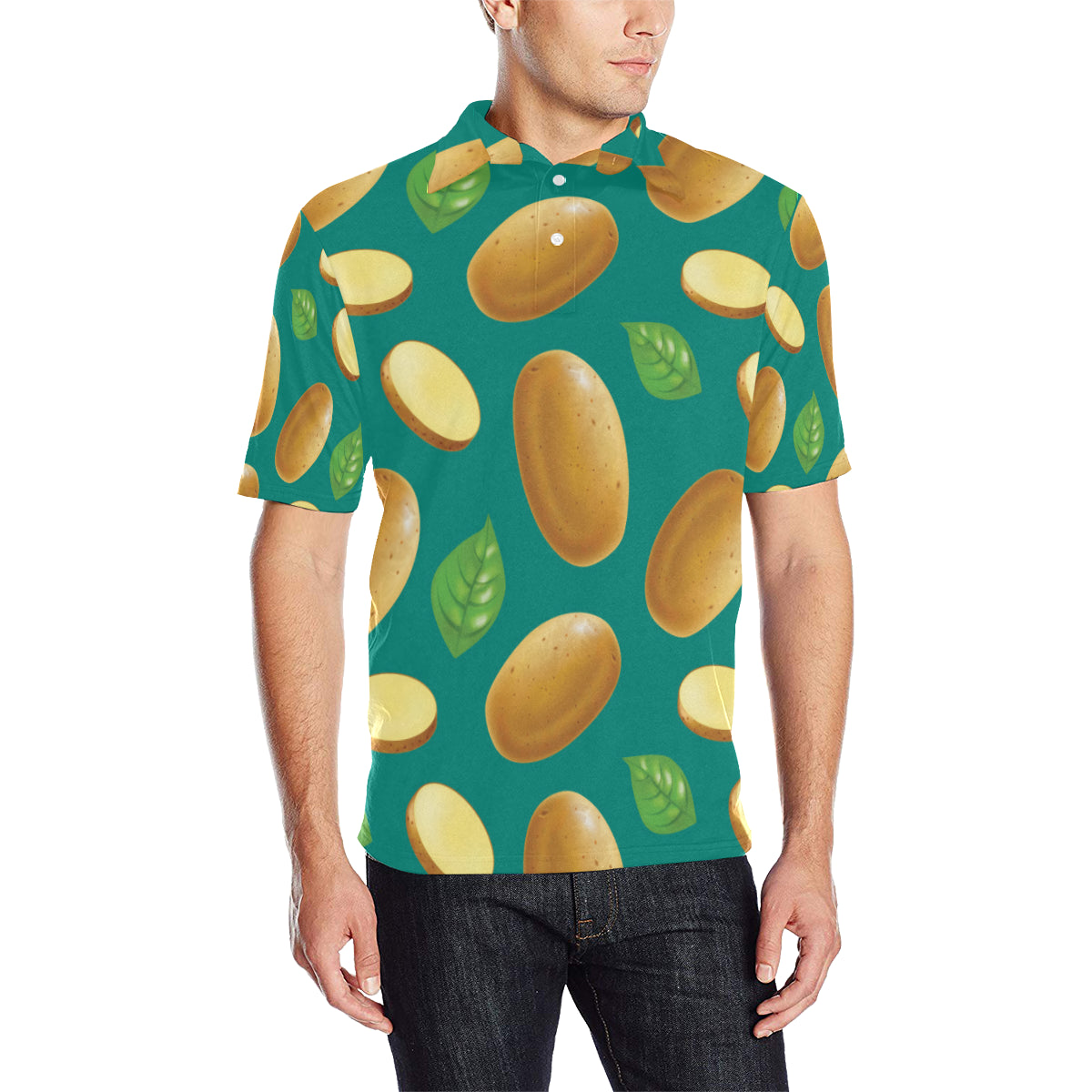 Potato Pattern Print Design A04 Men Polo Shirt