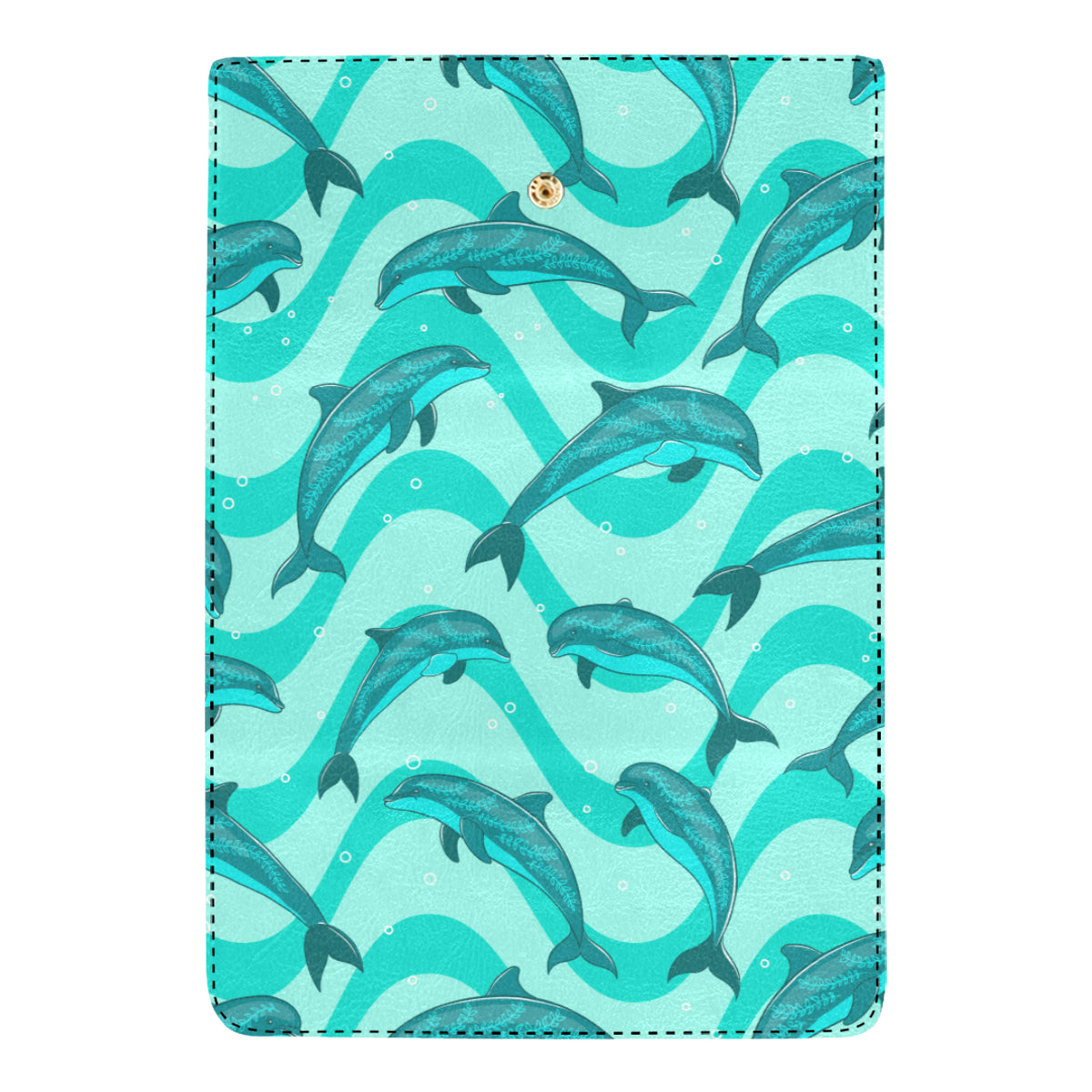 Dolphin Wave Print Women's Trifold Wallet