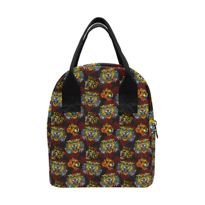 Tattoo Tiger Colorful Design Insulated Lunch Bag