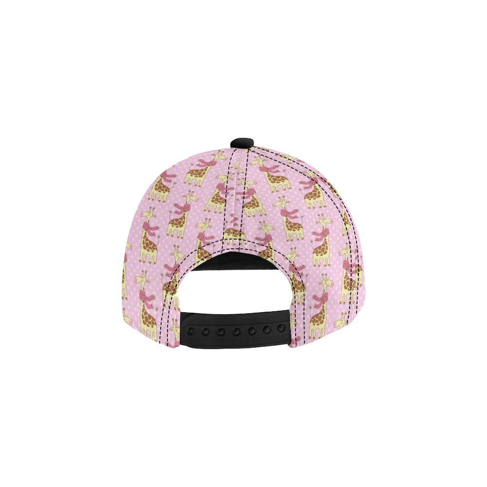 Giraffe Cute Pink Polka Dot Print Snapback Cap