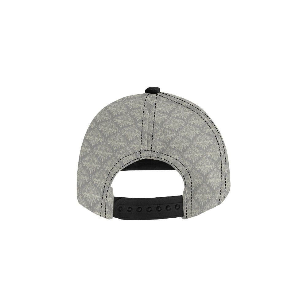 Damask Grey Elegant Print Pattern Snapback Cap