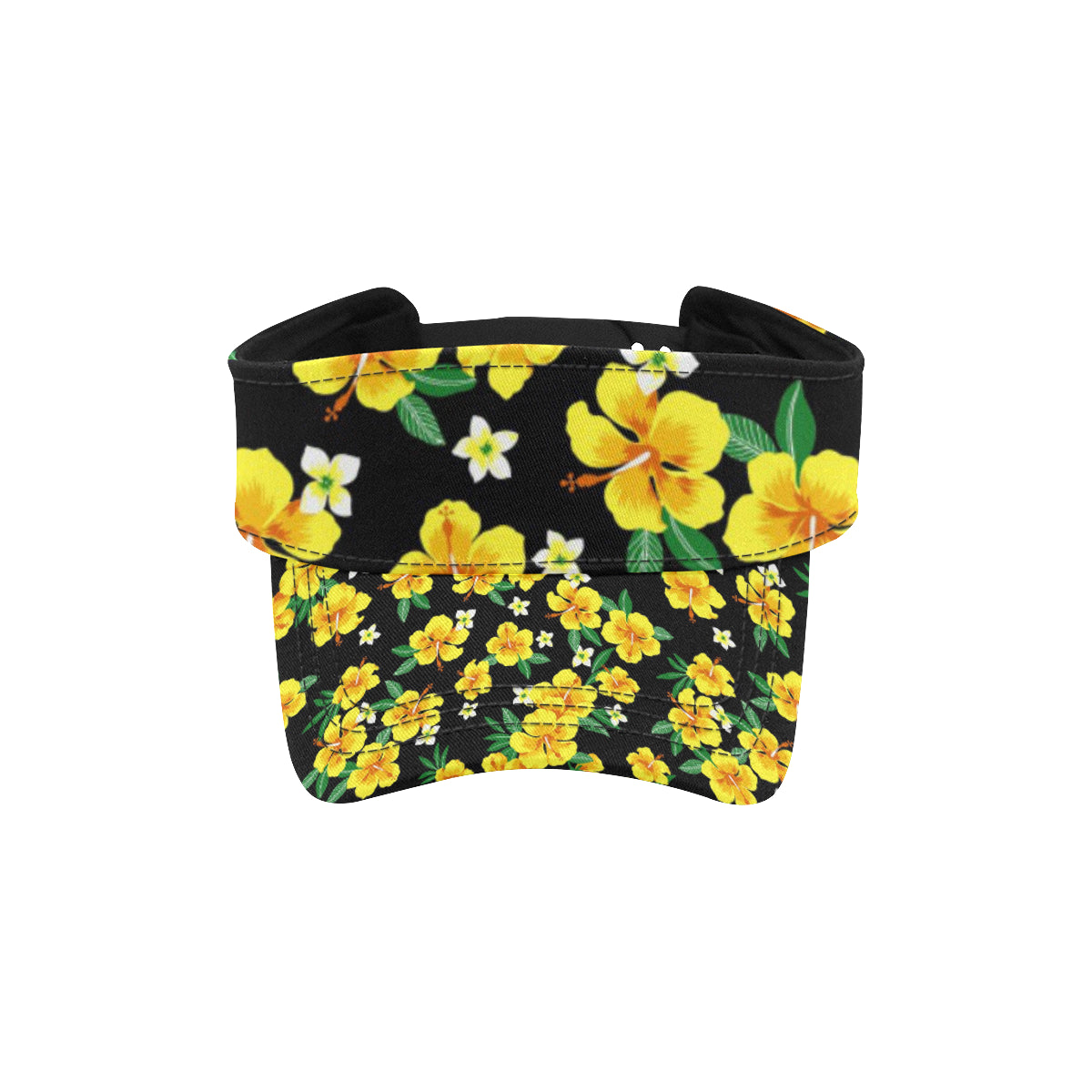Yellow Hibiscus Pattern Print Design HB08 Unisex Sun Visor