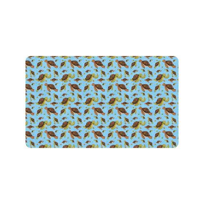 Hello Sea Turtle Print Pattern Rubber Doormat