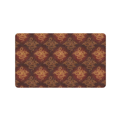 Chinese Dragons Gold Design Rubber Doormat