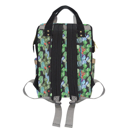 Cactus Watercolor Style Print Diaper Bag Backpack